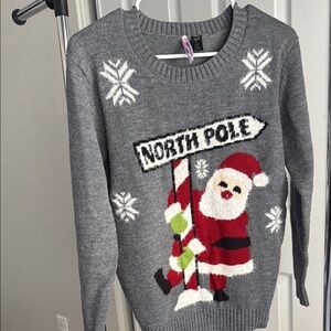 Gray Santa Sweater